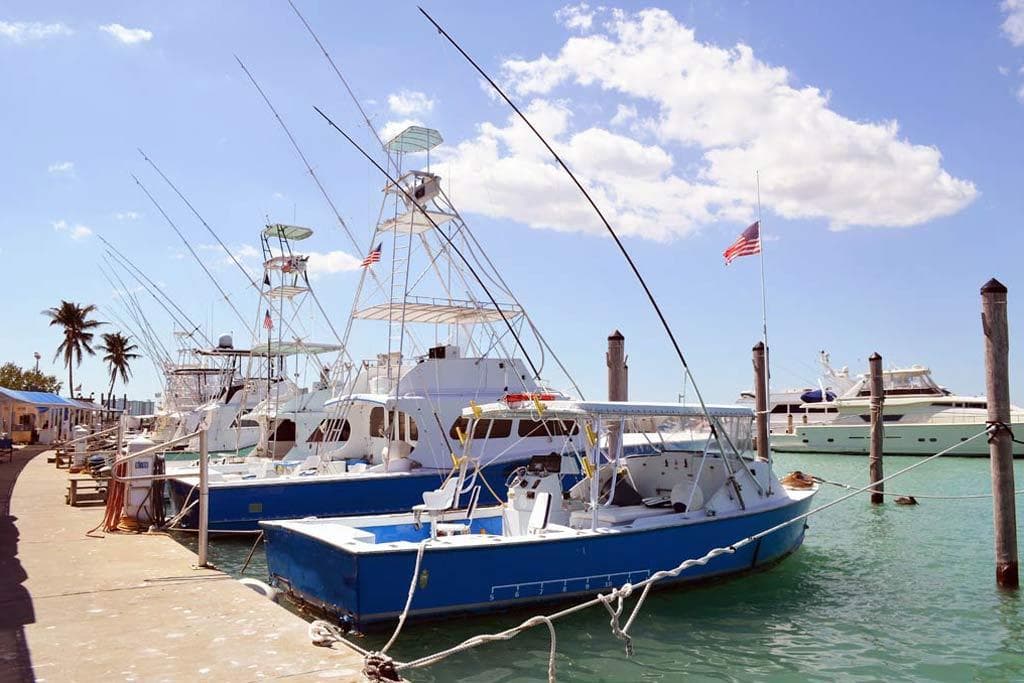 Charter boats offshore